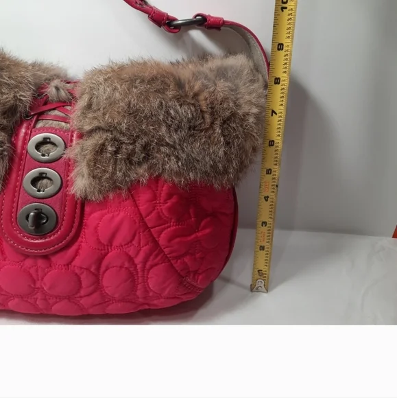 Coach - pink authentic RARE quilted, angora - Picture 6 of 7
